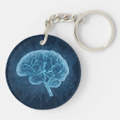 Brain Network Illustration - Neuronales Netzwerk Schlüsselanhänger (Rückseite)