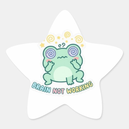 Brain Not Working Frog Sticker Cute Confused Frog  (Vorderseite)