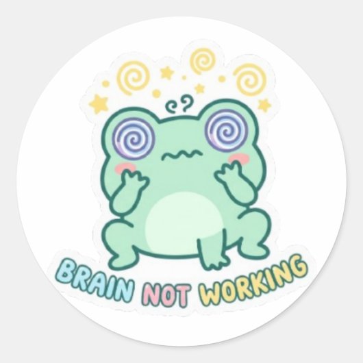 Brain Not Working Frog Sticker Cute Confused Frog  (Vorderseite)