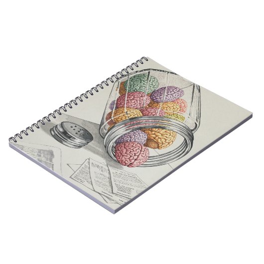 Brain-Notebook in Flaschen Notizblock (Linke Seite)