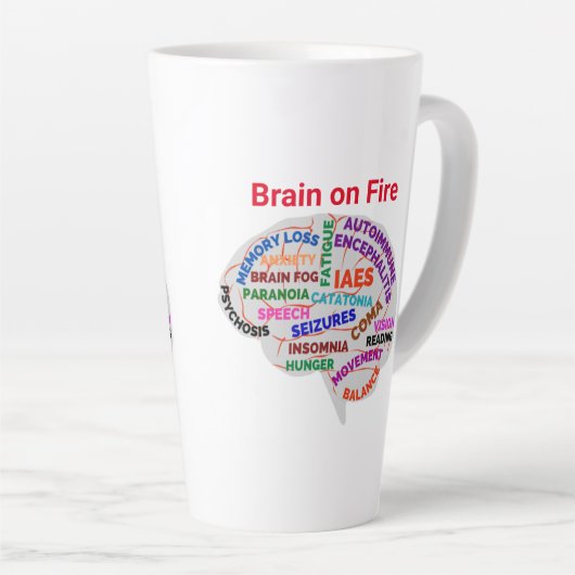 Brain on Fire AE Awareness Month 2-23 Latte Tasse (Rechte Ecke)
