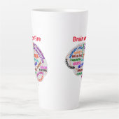 Brain on Fire AE Awareness Month 2-23 Latte Tasse (Vorderseite)