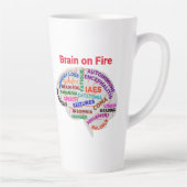 Brain on Fire AE Awareness Month 2-23 Latte Tasse (Rechts)