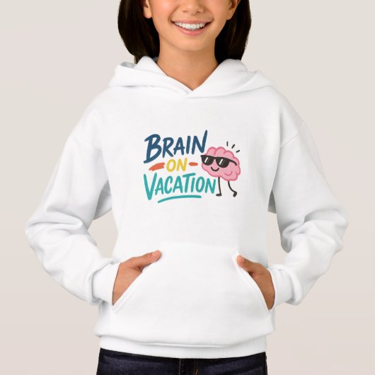 Brain on Vacation Kids’ Hoodie | Funny Cute Chill (Vorderseite)