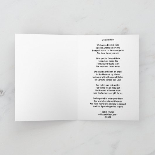 Brain Operation Dented Halo Poem Card Dankeskarte (Innenseite)