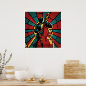 Brain Over Brawn Monkey Poster Funny Gym Nerd Wall (Küche)