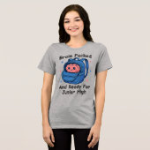 “Brain Packed and Ready For Junior High” Brain Pun Tri-Blend Shirt (Vorderseite voll)