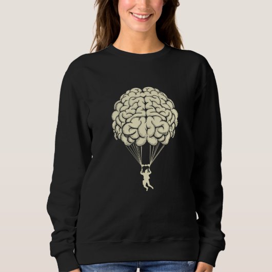 Brain Parachute Skydiving Parachuting Skydiver Sweatshirt (Vorderseite)