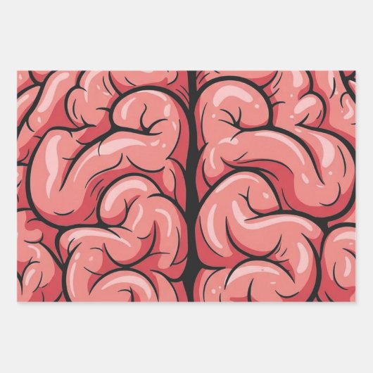 Brain Pattern Wrapping Paper Flat Sheet Set Geschenkpapier Set (Vorderseite 3)