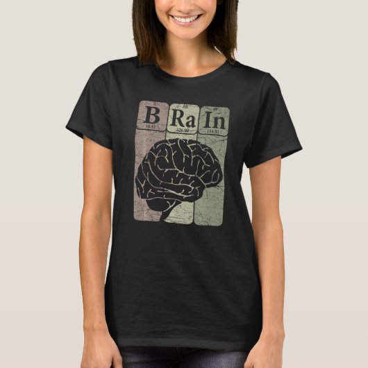 Brain Periodic Table Elements Neurologist Retro Ne T-Shirt (Vorderseite)