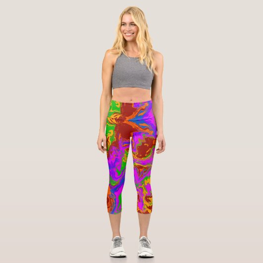 Brain Porridge in Abstrakt Capri Leggings (Vorderseite)
