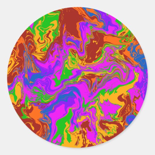 Brain Porridge in Abstrakt Runder Aufkleber (Vorderseite)