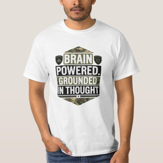 BRAIN POWERED. GROUNDED IN THOUGHT T-Shirt (Vorderseite)