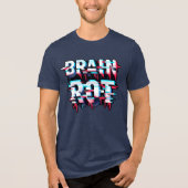 Brain Rot | Glitchcore Digitale Verzerrungskunst Tri-Blend Shirt (Vorderseite)