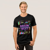 Brain Rott | Digitale Glitch-Ästhetik Tri-Blend Shirt (Vorderseite voll)