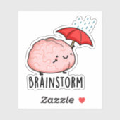 Brain Storm Funny Anatomy Pun Aufkleber (Blatt)
