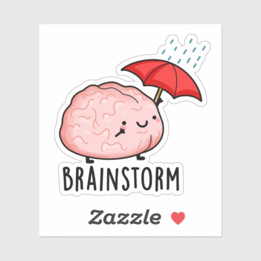 Brain Storm Funny Anatomy Pun Aufkleber (Blatt)