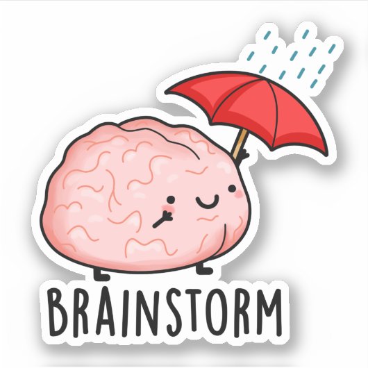 Brain Storm Funny Anatomy Pun Aufkleber (Vorderseite)