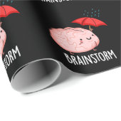 Brain Storm Funny Anatomy Pun Dark BG Geschenkpapier (Rolleneckpunkt)