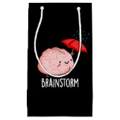 Brain Storm Funny Anatomy Pun Dark BG Kleine Geschenktüte (Vorderseite)