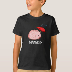 Brain Storm Funny Anatomy Pun Dark BG T-Shirt