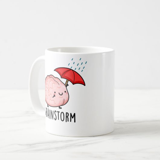 Brain Storm Funny Anatomy Pun Kaffeetasse (Vorderseite Links)