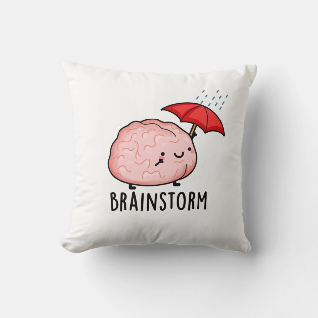 Brain Storm Funny Anatomy Pun Kissen (Vorderseite)