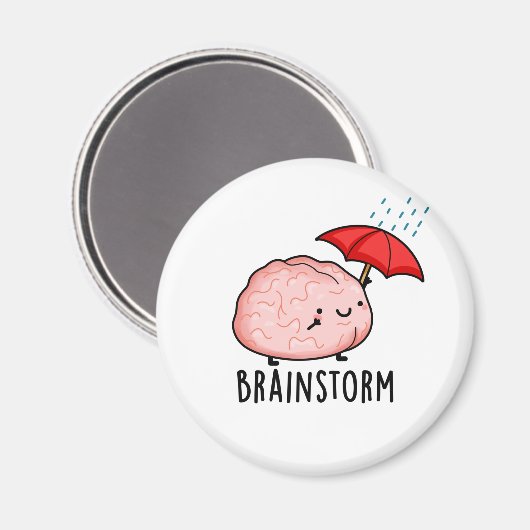 Brain Storm Funny Anatomy Pun Magnet (Vorderseite/Rückseite)