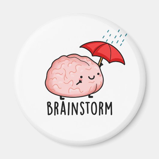 Brain Storm Funny Anatomy Pun Magnet (Vorne)