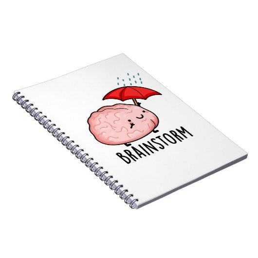 Brain Storm Funny Anatomy Pun Notizblock (Rechte Seite)