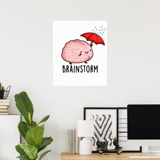 Brain Storm Funny Anatomy Pun Poster (Heimbüro)