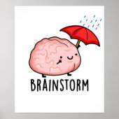 Brain Storm Funny Anatomy Pun Poster (Vorne)