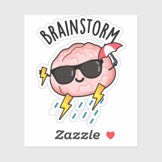 Brain Storm Funny Weather Pun Aufkleber (Blatt)