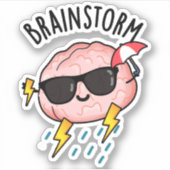 Brain Storm Funny Weather Pun Aufkleber (Vorderseite)