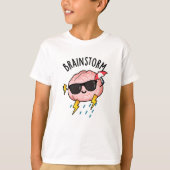 Brain Storm Funny Weather Pun T-Shirt (Vorderseite)