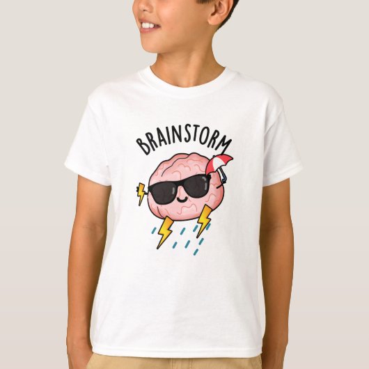 Brain Storm Funny Weather Pun T-Shirt (Vorderseite)