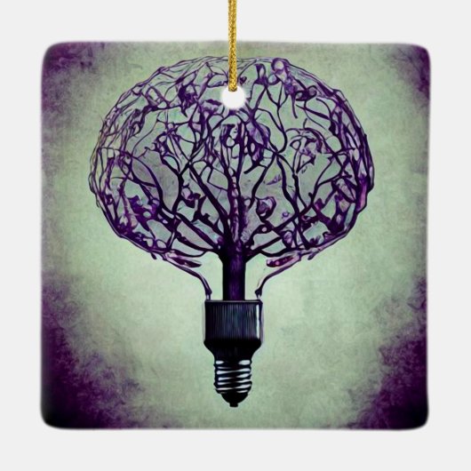 Brain Tree Lightbulb Keramikornament (Rückseite)
