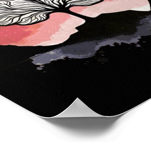 Brain Tree Sunset Artwork Poster (Ecke)