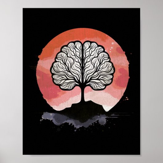 Brain Tree Sunset Artwork Poster (Vorne)