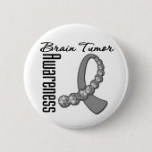 Brain Tumor Awareness Gemstone Ribbon Button (Vorderseite)
