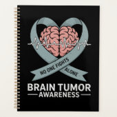 Brain Tumor Awareness Gray Ribbon Brain Heart Planer (Vorderseite)