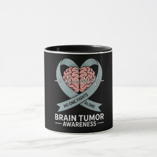 Brain Tumor Awareness Gray Ribbon Brain Heart Tasse