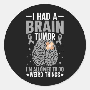 Brain Tumor Awareness Gray Ribbon Glioblastoma Awa Runder Aufkleber