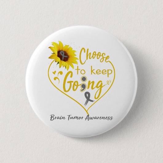 Brain Tumor Awareness Month Band Geschenke Button (Vorderseite)