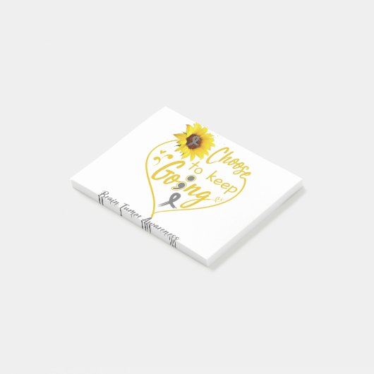 Brain Tumor Awareness Month Ribbon Geschenke Post-it Klebezettel (angewinkelt)