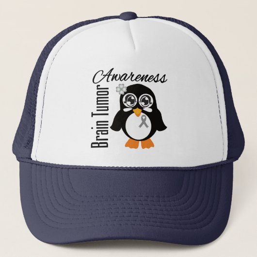 Brain Tumor Awareness Penguin Truckerkappe (Vorderseite)