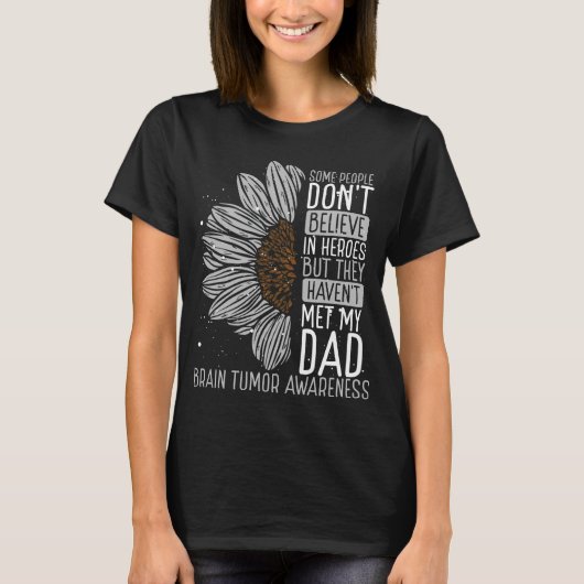 Brain Tumor Awareness Ribbon Dad Warrior T-Shirt (Vorderseite)