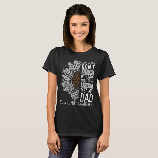 Brain Tumor Awareness Ribbon Dad Warrior T-Shirt (Vorne ganz)