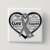 Brain Tumor Herz Band Collage Button (Vorderseite)