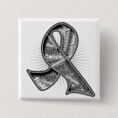 Brain Tumor Slogan Wasserzeichen Ribbon Button (Vorderseite)